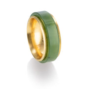 Todd Reed ring in 18k yellow gold, and Yukon green jade